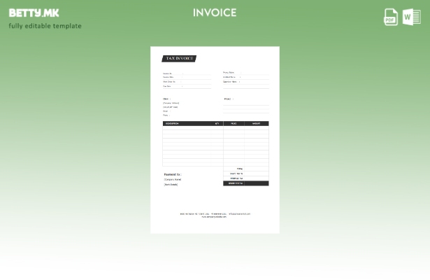 Шаблон за бесплатна даночна фактура во модерен стил